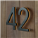 Modern Bronze House Numbers Illuminated