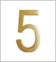 Modern Brass LED House Numbers 5